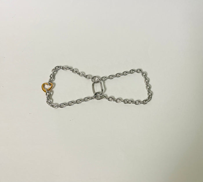 Gold Heart Chain Cuffs