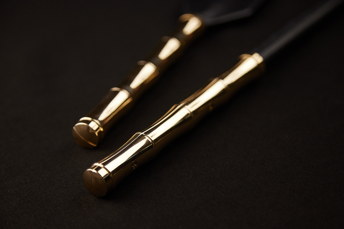Bamboo D'Or Luxe Leather Paddle