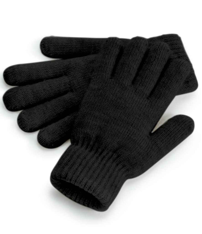 Beechfield Cosy Ribbed Cuff Gloves | Black Marl - Eg Clothing UK