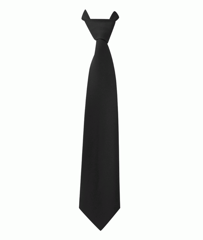Plain Black Tie Standard 100% polyester smooth finish one size fits most formal collars