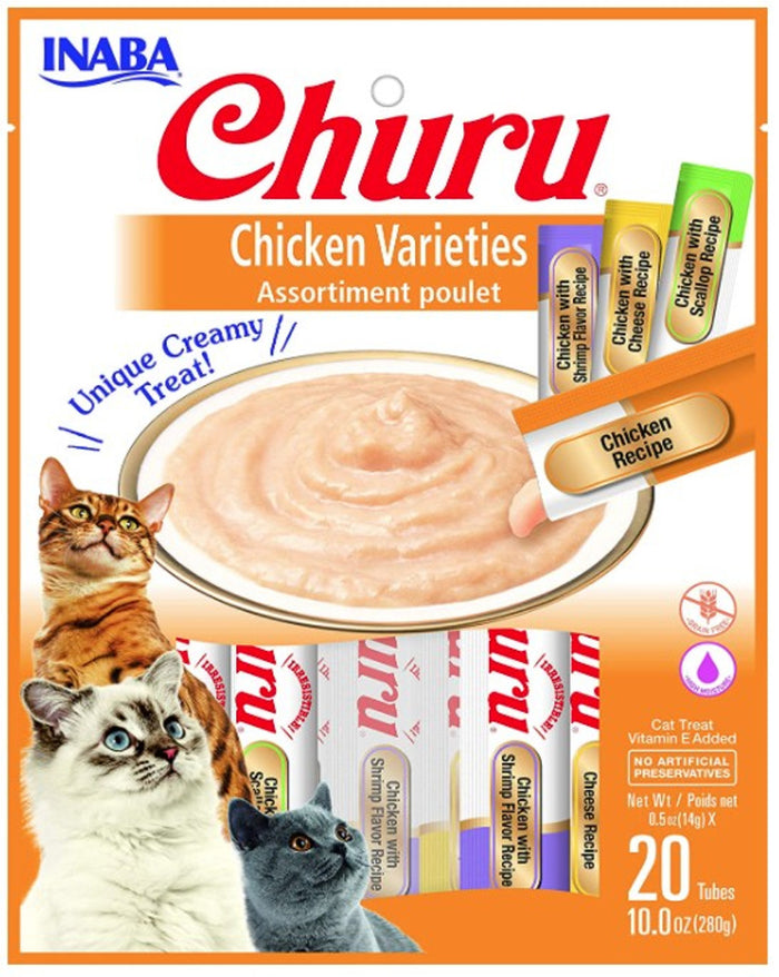 Churu Cat Treat Box Chicken Variety : 20 tubes x .5 oz ea. tube - Dog.Dog.Cat.