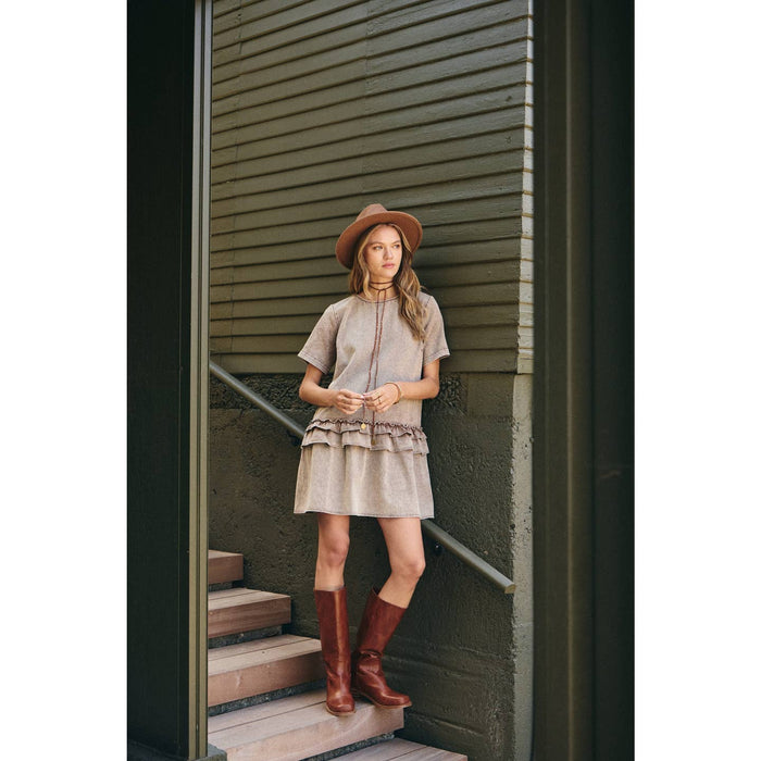 Cotton Ruffled Mini Dress