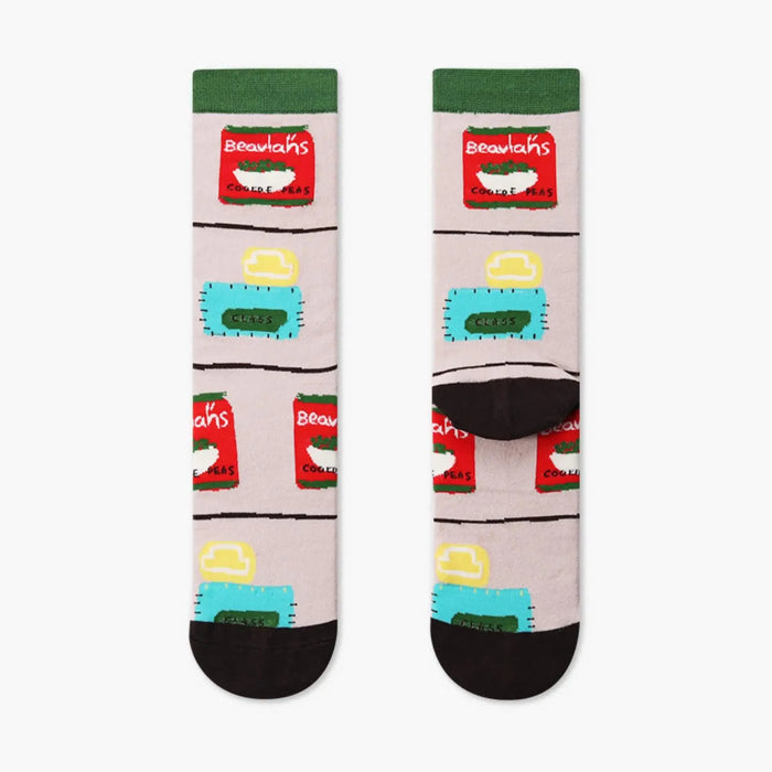 Women Designed Colorful Casual Comfortable Cotton Pea Socks - Pantsnsox