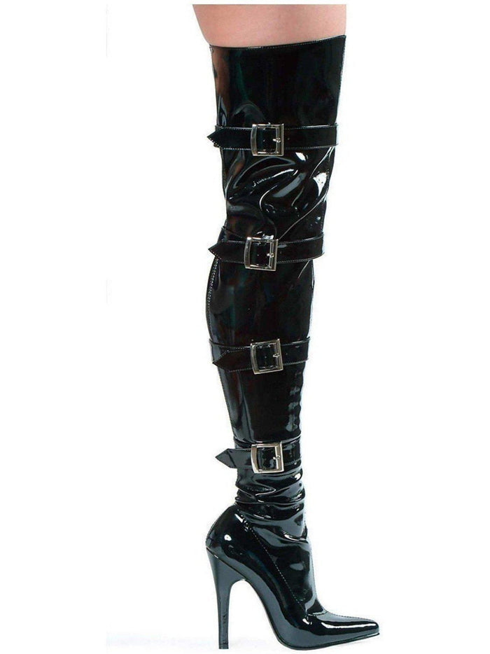 Ellie Shoes E-511-Buckleup 5 Heel Stretch Thigh Boot Ellie Shoes