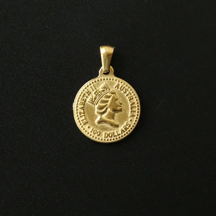 Gold Plated Roman Coin Pendant - Pantsnsox