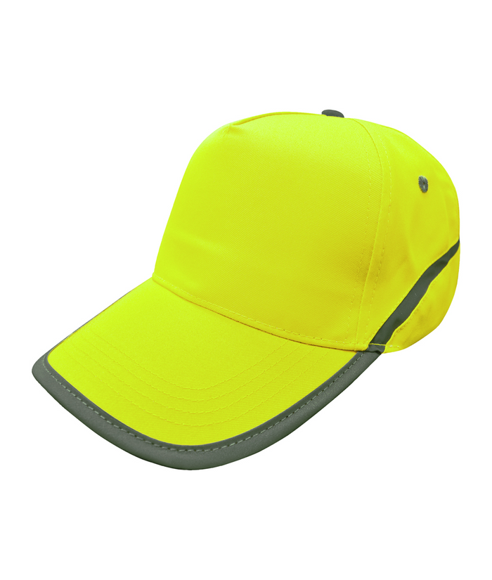 Hi Vis Baseball Cap With Metal Buckle | Yellow - Eg Clothing UK