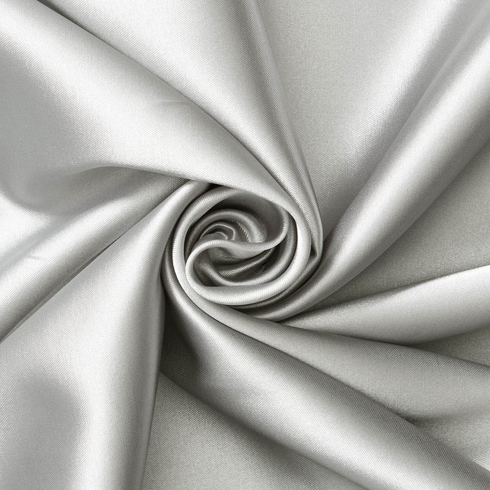 IS-FITTED SHEET of Shiny Silver Nouveau Bridal Satin, Queen to 15 deep mattress