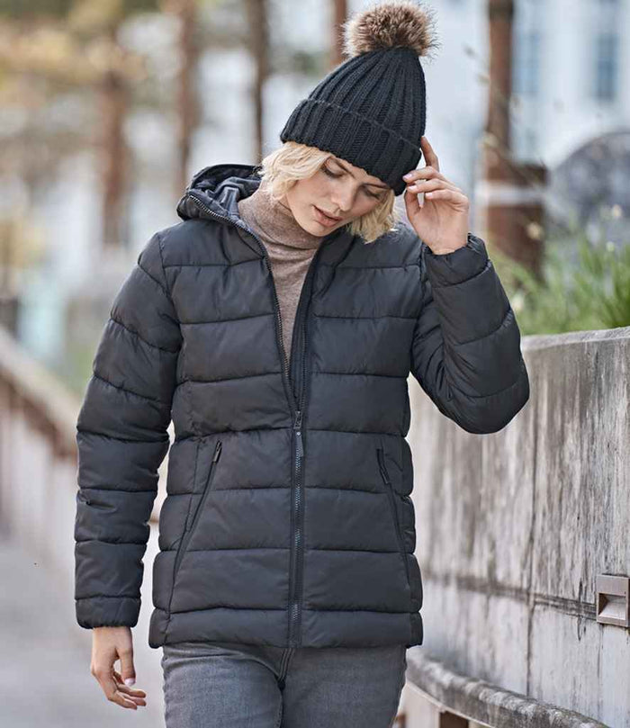 Tee Jays Ladies Lite Hooded Jacket | Black - Eg Clothing UK