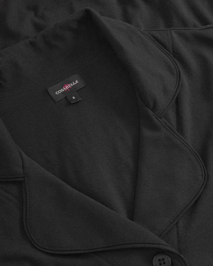 Black Set - Bella Long Sleeve Top & Boxer Pajama Set