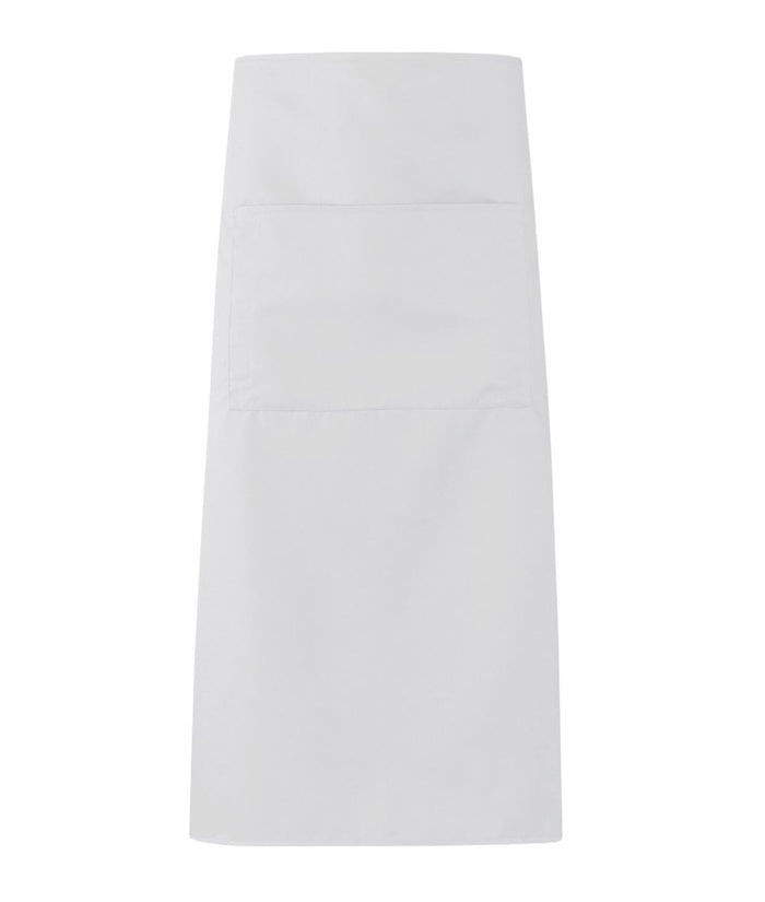 Long Apron Unisex With Open Pocket | White - Eg Clothing UK