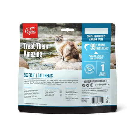 Orijen Freeze Dried Cat Treats-6 Fish : 1.25 oz - Dog.Dog.Cat.