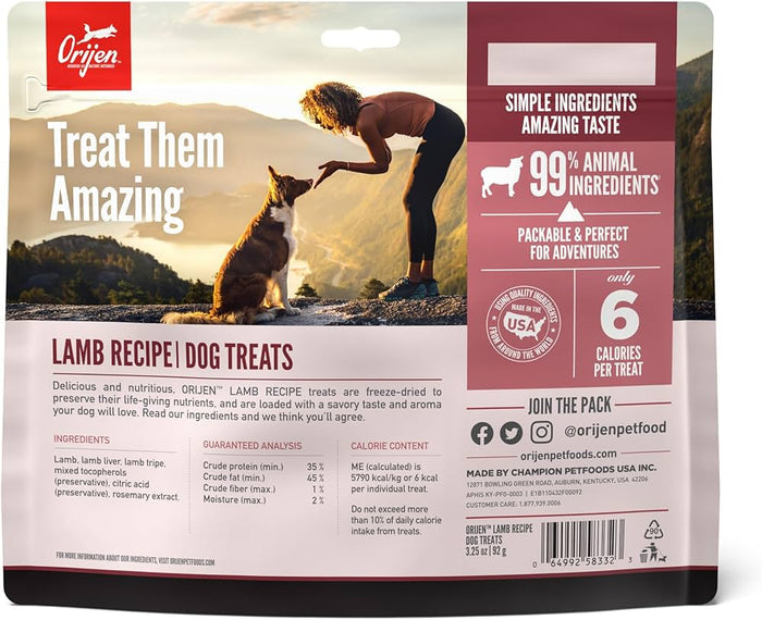 Orijen Freeze Dried Dog Treat-Grain Free Lamb : 3.25 oz - Dog.Dog.Cat.