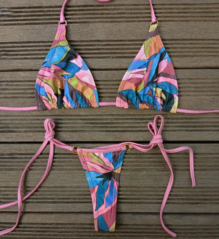 Pink Stardust Bikini Top