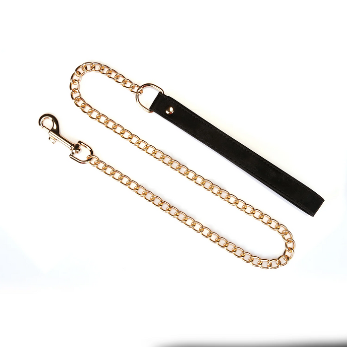 Plush Velour Black Collar with Leash