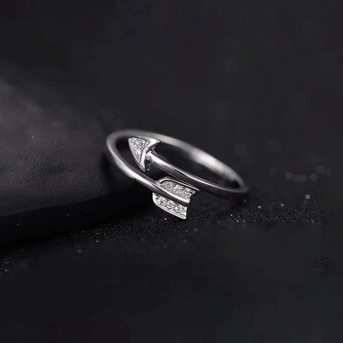 Solid Sterling Cupid Arrow Adjustable Ring - Pantsnsox
