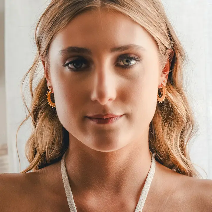 Sunburst Hoop Earrings