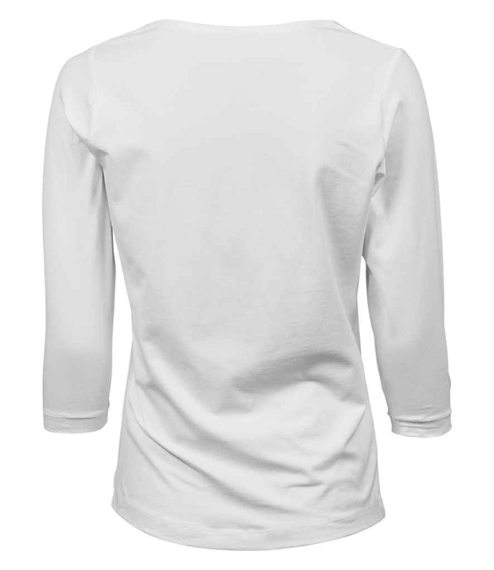 Tee Jays Ladies Stretch 3/4 Sleeve T - Shirt | White - Eg Clothing UK