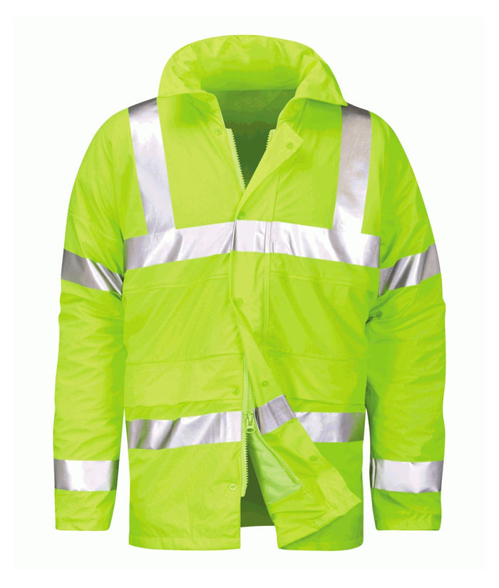 Titanium Padded Jacket with quilted lining reflective tape sealed seams concealed hood and 2-way zip