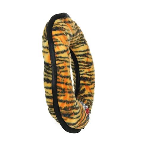Tuffy Mega Ring - Tiger Print - Extra Large Durable Tug Toy - Dog.Dog.Cat.