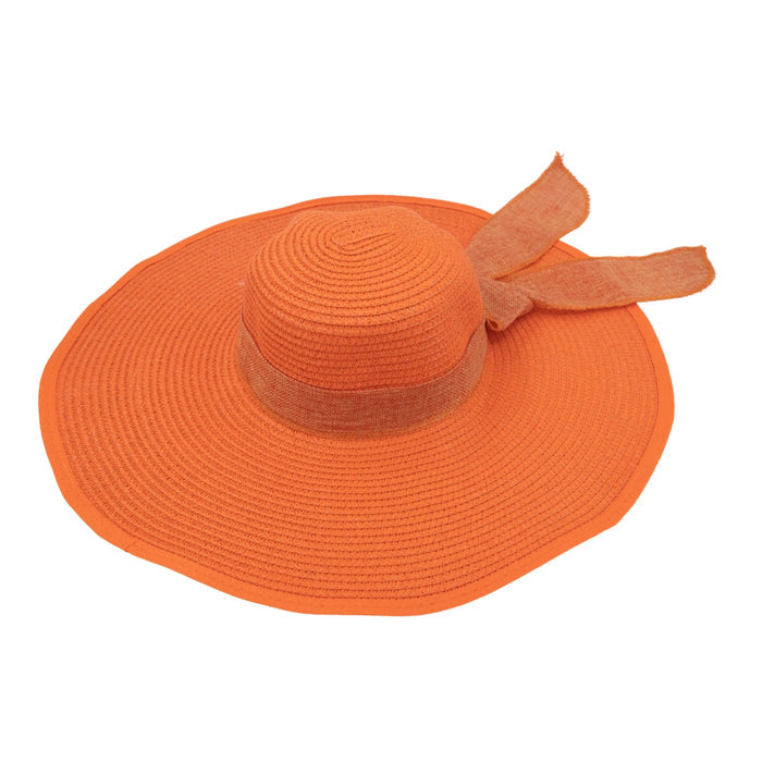 Ultra Wide Brim Orange Women's Beach Hat - Pantsnsox