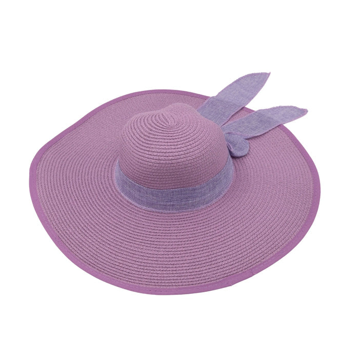Ultra Wide Brim Women's Purple Beach Hat - Pantsnsox