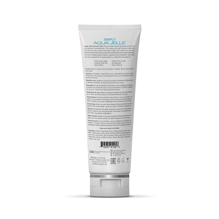 Wicked Simply Aqua Jelle Lubricant - 4 oz