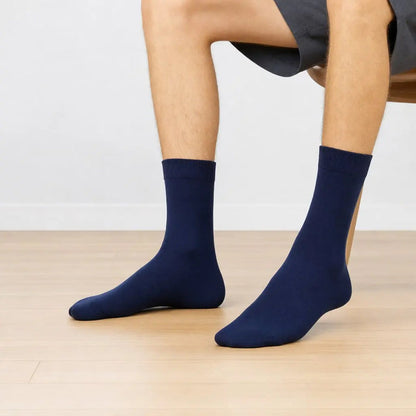 12 Pairs Navy Premium Cotton School Socks model image
