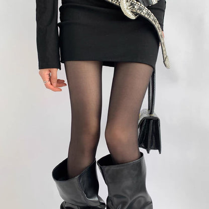 15D Silky Sheer Black Stockings – High end Natural Look Stretch Hosiery One Size