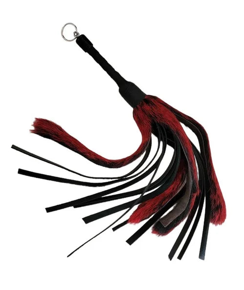 16" Rabbit Fur and Leather Flogger