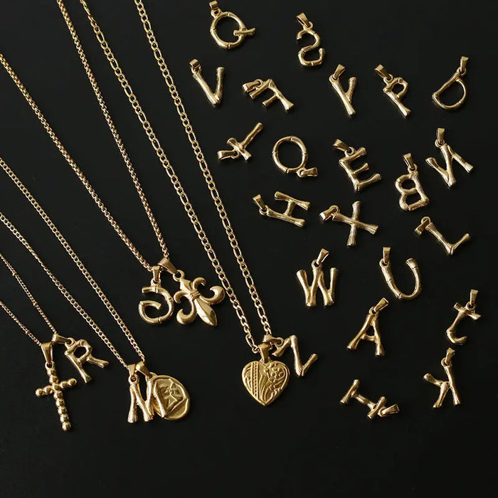 18ct Gold Plated Initial Letter  A to Z Charm Pendant Words Necklace Gift Crushes.