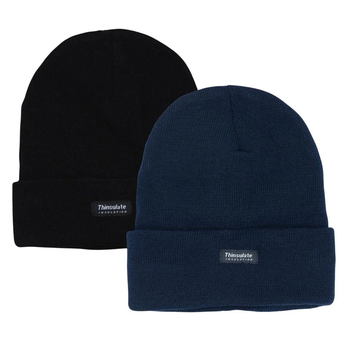 2 Pairs Mens Insulation Thermal Winter Knitted Thinsulate Ski Beanie Hat Pantsnsox