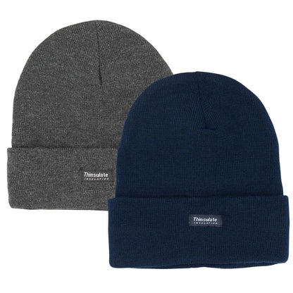 2 Pairs Mens Insulation Thermal Winter Knitted Thinsulate Ski Beanie Hat Pantsnsox