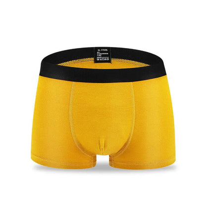 Mens Modal Fiber Boxer 6 Pairs Men Trunk Black Blue Grey Red Yellow Underwear