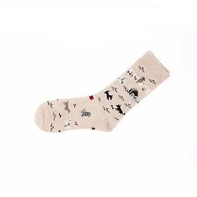 Women Womens Cotton Crew Socks Design Dog Puppy Pattern 2-8 AU Stock - Pantsnsox