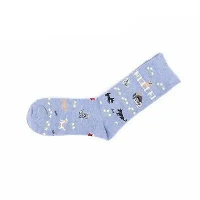 Women Womens Cotton Crew Socks Design Dog Puppy Pattern 2-8 AU Stock - Pantsnsox