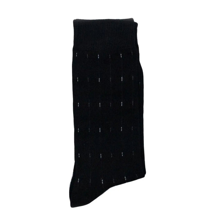 4 Pairs Mens Premium Cotton Business Socks Size 6-11 Black Patterned Sunfort