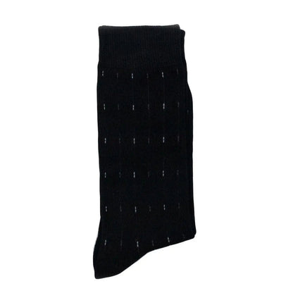 4 Pairs Mens Premium Cotton Business Socks Size 6-11 Black Patterned Sunfort