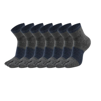 6 Pairs Grey Blue Color Compact Toe Socks Meikan