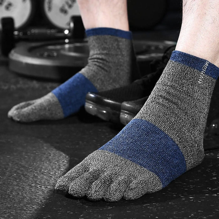 6 Pairs Grey Blue Color Compact Toe Socks Meikan