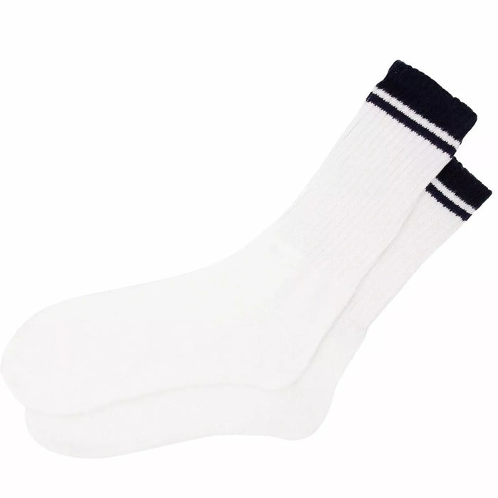 White / Navy Striped