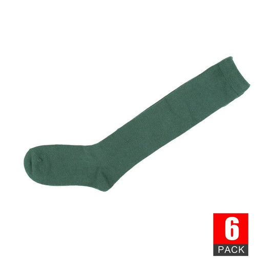 6 x Girls Green School Knee High Socks Sunfort