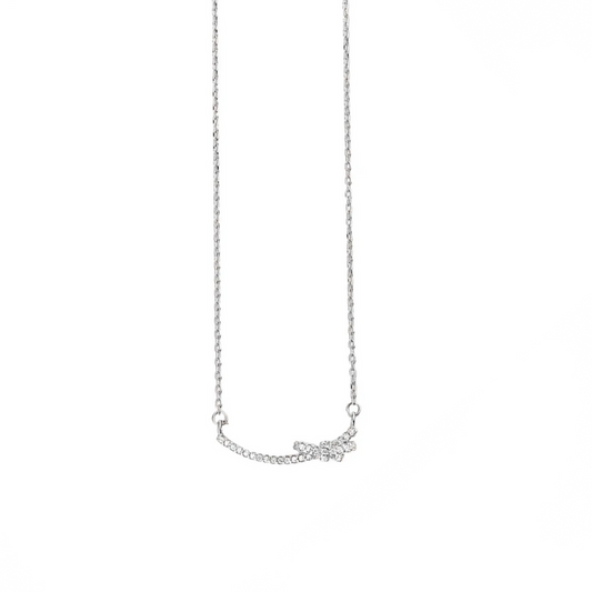 925 Sterling Silver Smile Necklace with Butterfly Knot Pendant Crushes.