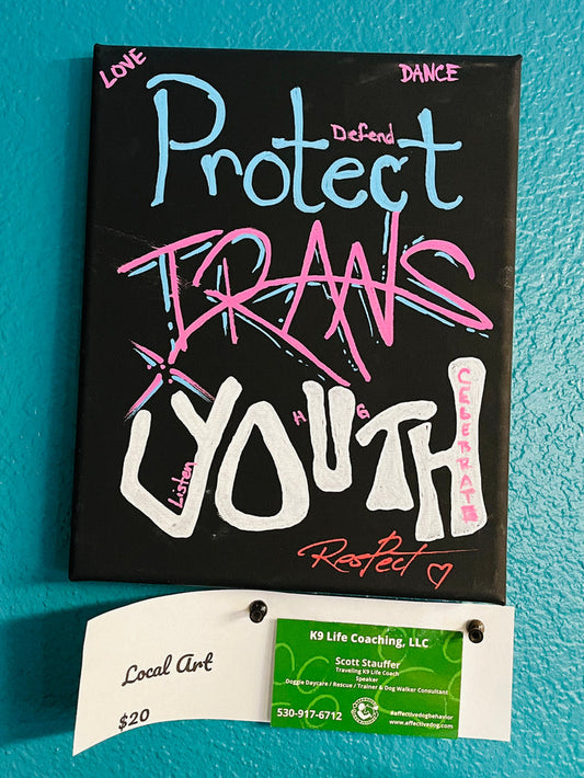 "Protect Trans Youth" Art on Canvas