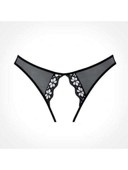 Adore Mirabelle Plum Sheer Mesh Panties - Floral Lace, Peekaboo Cutouts & Elegant Picot Trim Allure Lingerie