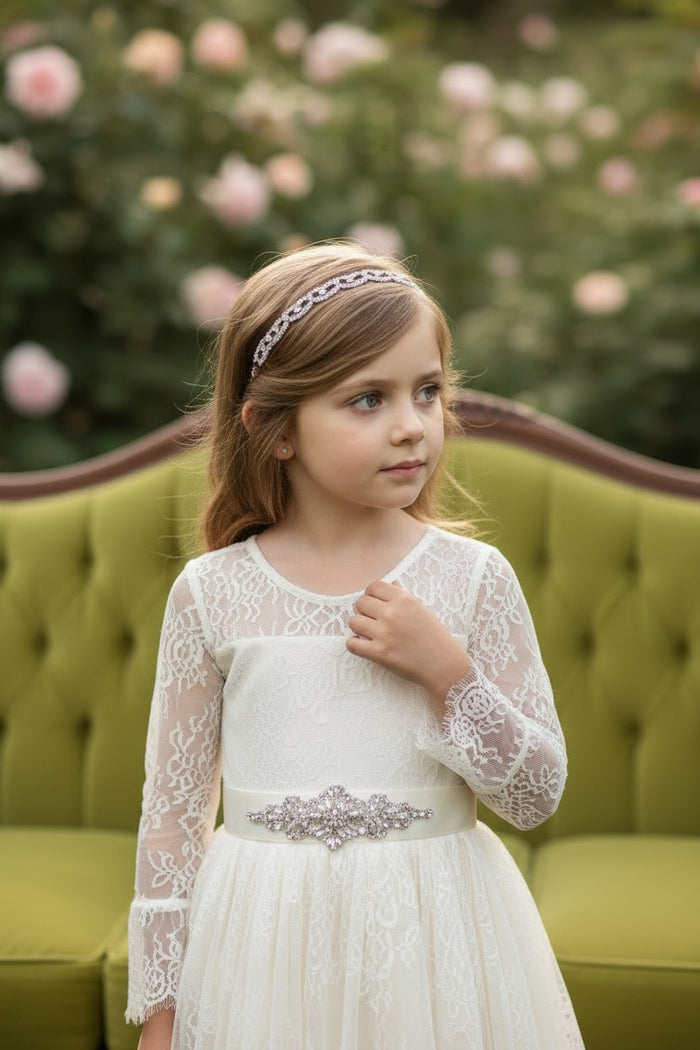 AINSLEY DRESS & BELT SET IVORY