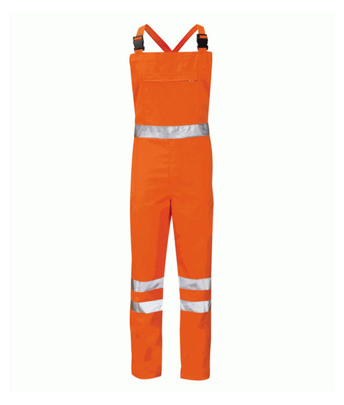 Alpha Bib & Brace Overall Tall Leg hi-vis with reflective tape adjustable shoulder braces front bib pocket zip fly