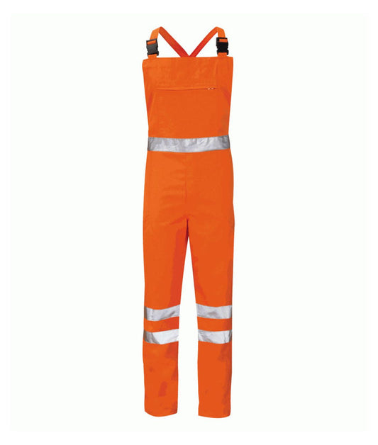 Alpha Bib & Brace Overall hi-vis with reflective tape adjustable shoulder braces zip fly bib pocket regular leg