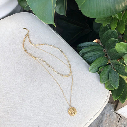 Angel Cupid Gold Coin Necklace - Pantsnsox