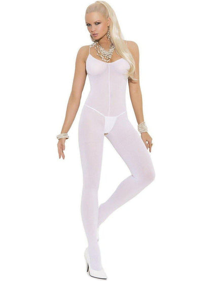 Angelic Opaque Bodystocking spaghetti straps and open crotch, Also in Plus size Elegant Moments