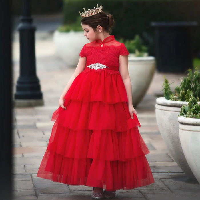 ARIANA GOWN & BELT SET CRIMSON